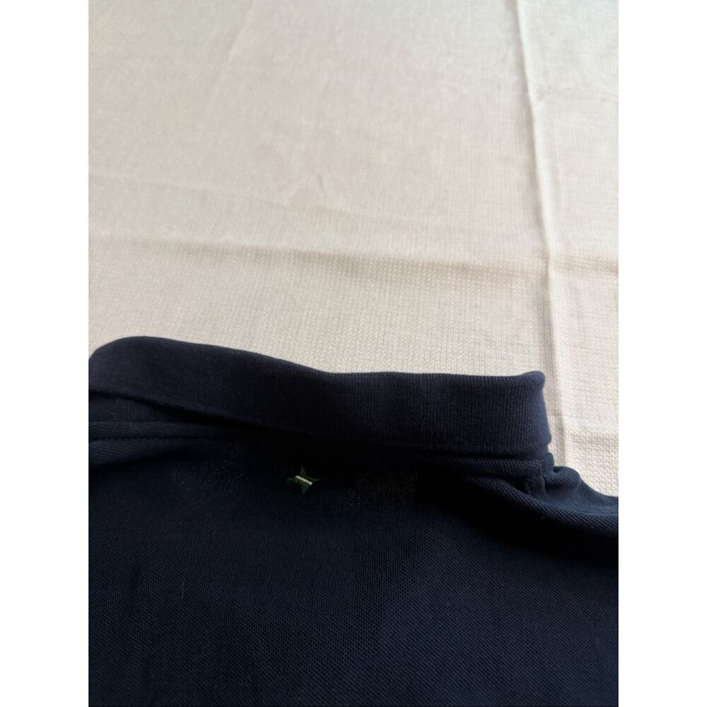 TUCKERNUCK Short Sleeve Polo Shirt Navy Blue Golf Preppy Elastic Size Medium - Picture 6 of 7